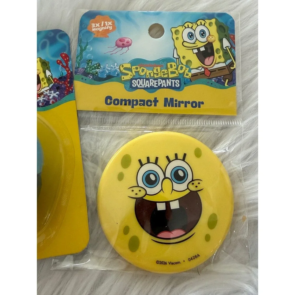 SpongeBob SquarePants Lip Balm and Compact Mirror Set Nickelodeon 3 Piece Lot